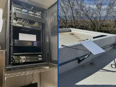 Starlink dish and network equipment installation for high-speed satellite internet