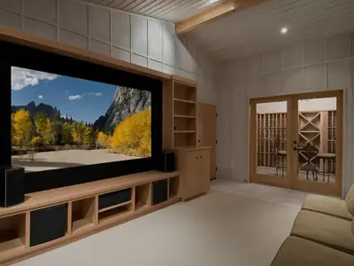 AFTECHS certified technicians performing a custom home theater installation and setup in all 50 states.