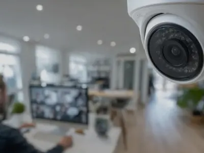 Interior home security camera installation by AFTECHS certified technicians — professional residential CCTV setup with night vision and remote viewing
