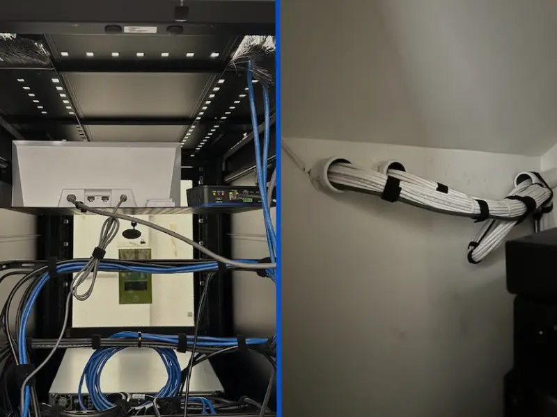Close-up of Starlink Business mounting bracket and hardware installed on a commercial site by AFTECHS technicians. Caption (optional): Proper mounting and grounding are non-negotiable on commercial Starlink Business deployments.
