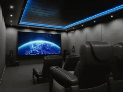 AFTECHS luxury home theater installation with cinema-grade picture and surround sound